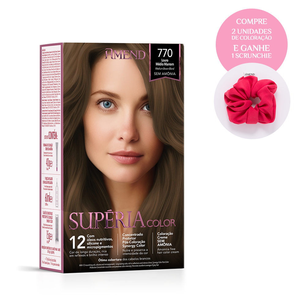 Kit Tonalizante Amend Supéria Color 770 Marrom Intenso | 2 produtos